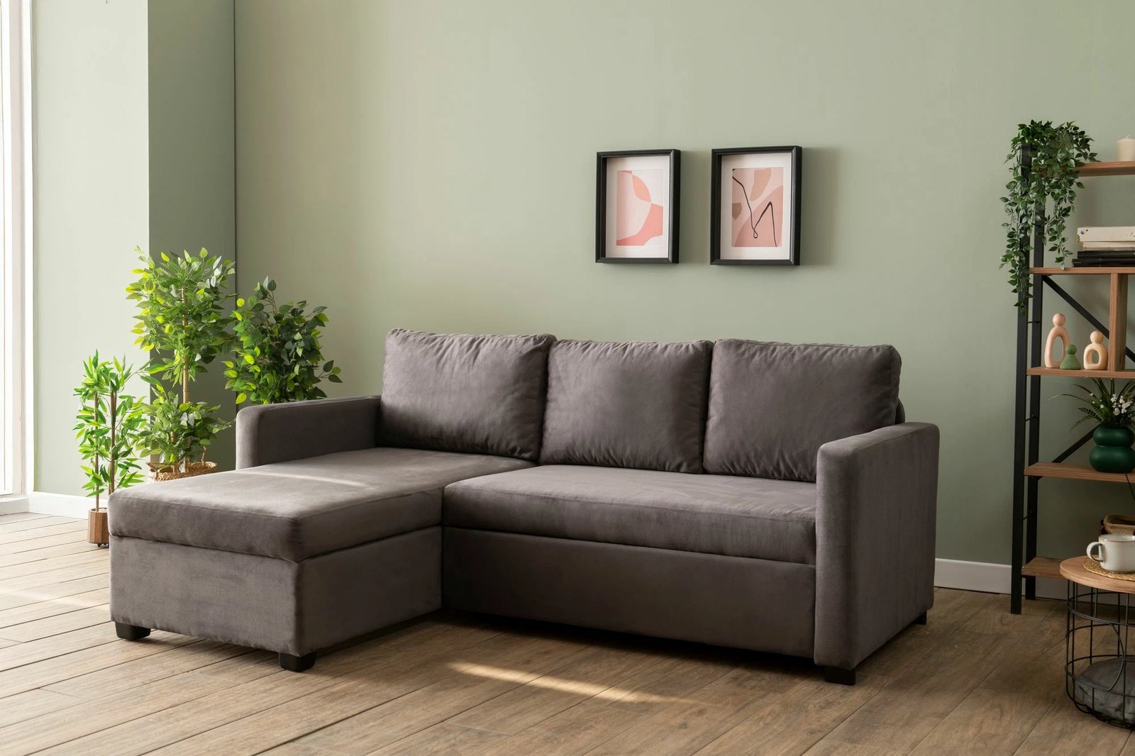 Kënd-sofë krevati Atelier del Sofa, gri, Kado