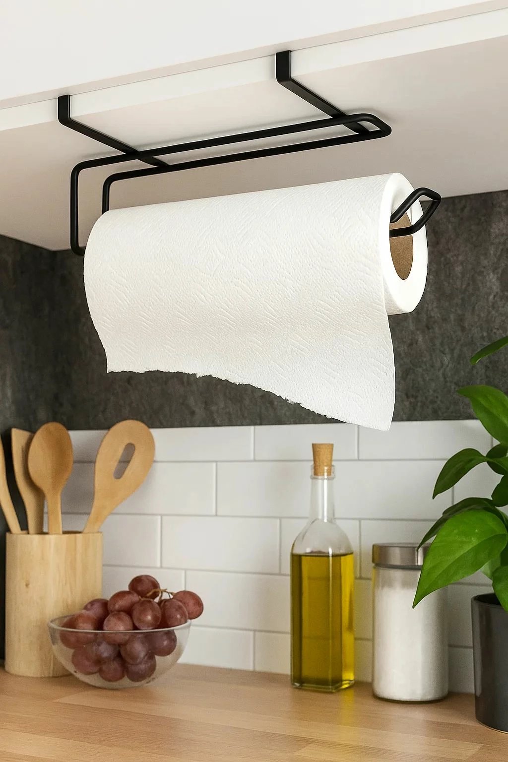 Mbajtës për peceta metalik, ngjyrë e zezë, Hermia Concept, WK020-B, 12x22cm