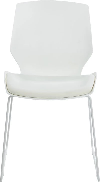 Karrige vizitori për zyre, PP e bardhë, jastëk ngjyrë fildishi, 47x52x85cm