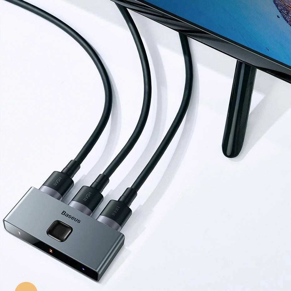 Switch HDMI Baseus CAHUB-BC0G, 2x HDMI, 4K/30Hz, Gri Switch HDMI Baseus CAHUB-BC0G, 2x HDMI, 4K/30Hz, Gri