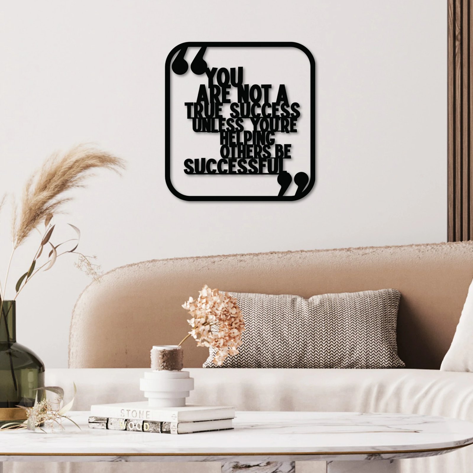 Aksesor dekorativ metalik për mur, Wallity, Jon Gordon, ngjyrë e zezë, 50x50cm