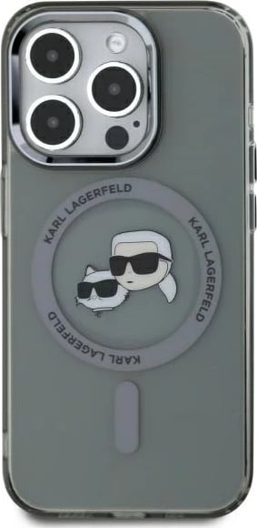 Mbështjellës Karl Lagerfeld KLHMP15XHLSKCK për iPhone 15 Pro Max 6.7", hardcase, MagSafe, i zi