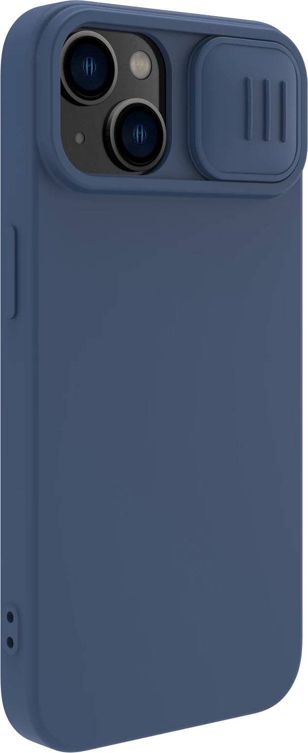 Mbështjellës Nillkin CamShield Silky Silicone për iPhone 15 Plus, Kaltër e errët