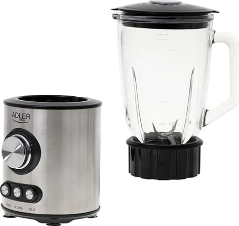 Blender, Adler AD 4078, 1.5L gotë qelqi, 800W nominal 1700W max, 2 shpejtësi, programe smoothie/ice crush/pulse, trup inoks