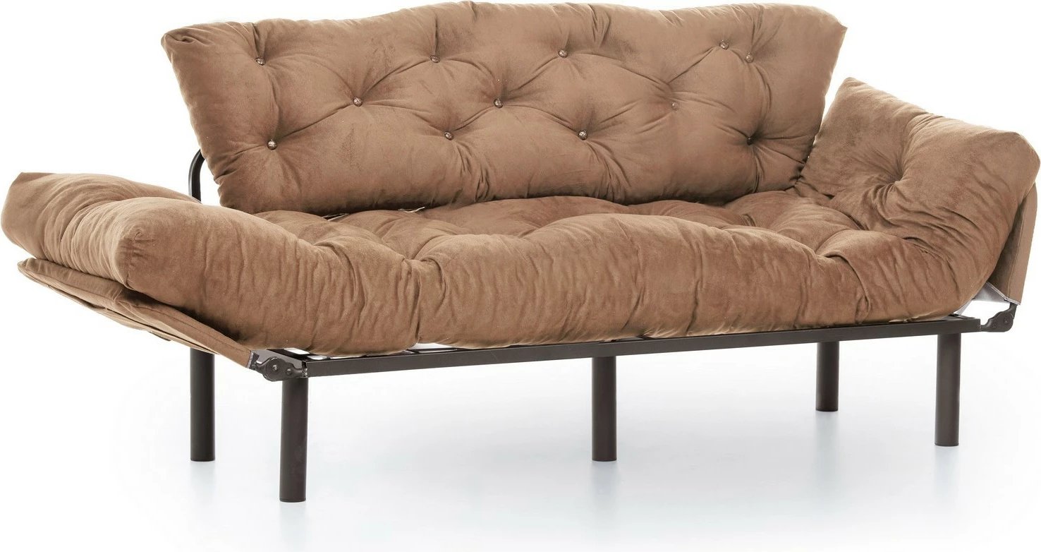 Divan-krevat treshe Nitta, kafe e çelët Divan-krevat treshe Nitta, kafe e çelët