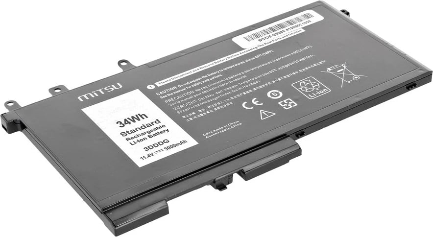 Bateri laptop Mitsu për Dell Latitude E5280, E5580, 3000 mAh, 11.4V, Li-poly