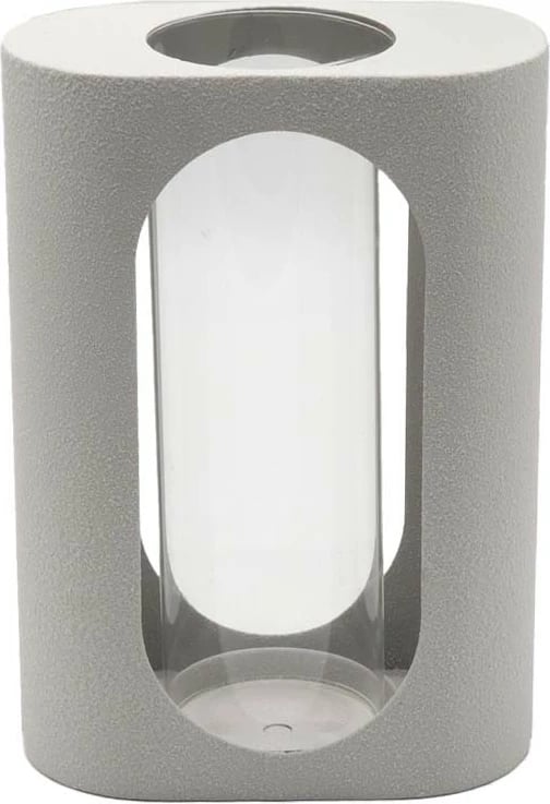 Mbajtës qirinjsh tealight, metal i bardhë, xham, 18x10x25.3cm