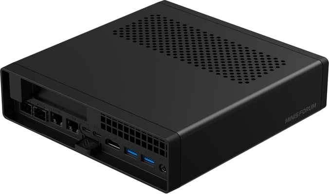 Kasë Mini PC Minis Forum MS-A2-9955, AMD Ryzen 9 9955HX, barebone, e zezë