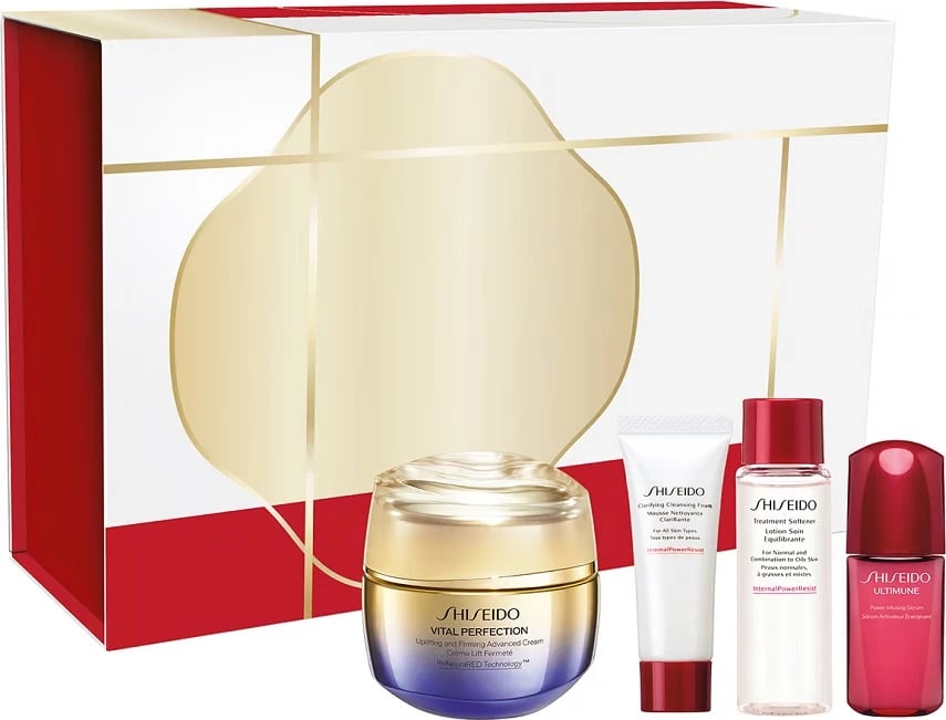 Set kremra për fytyrë anti-age Shiseido Lifting and Firming Ritual për femra 50ml + 15ml + 30ml + 10ml