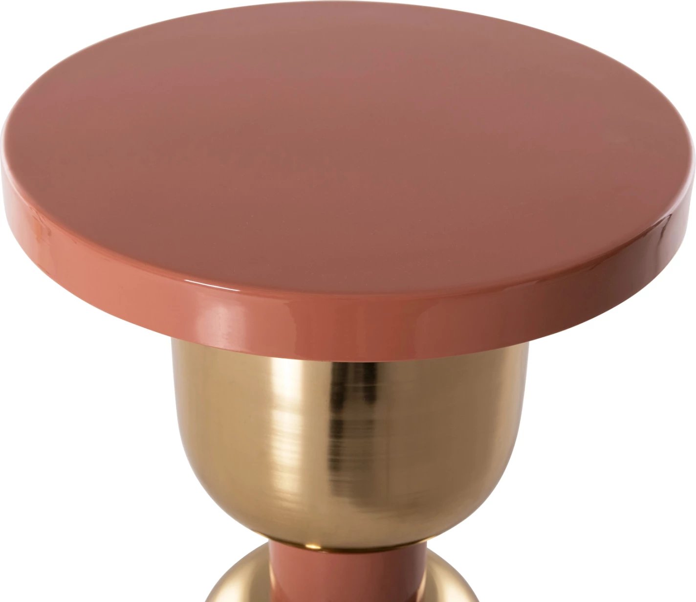 Tavolinë anësore SURAT FH4237.08 metalike, ngjyrë salmon-ari, Φ40.5x60.5H cm