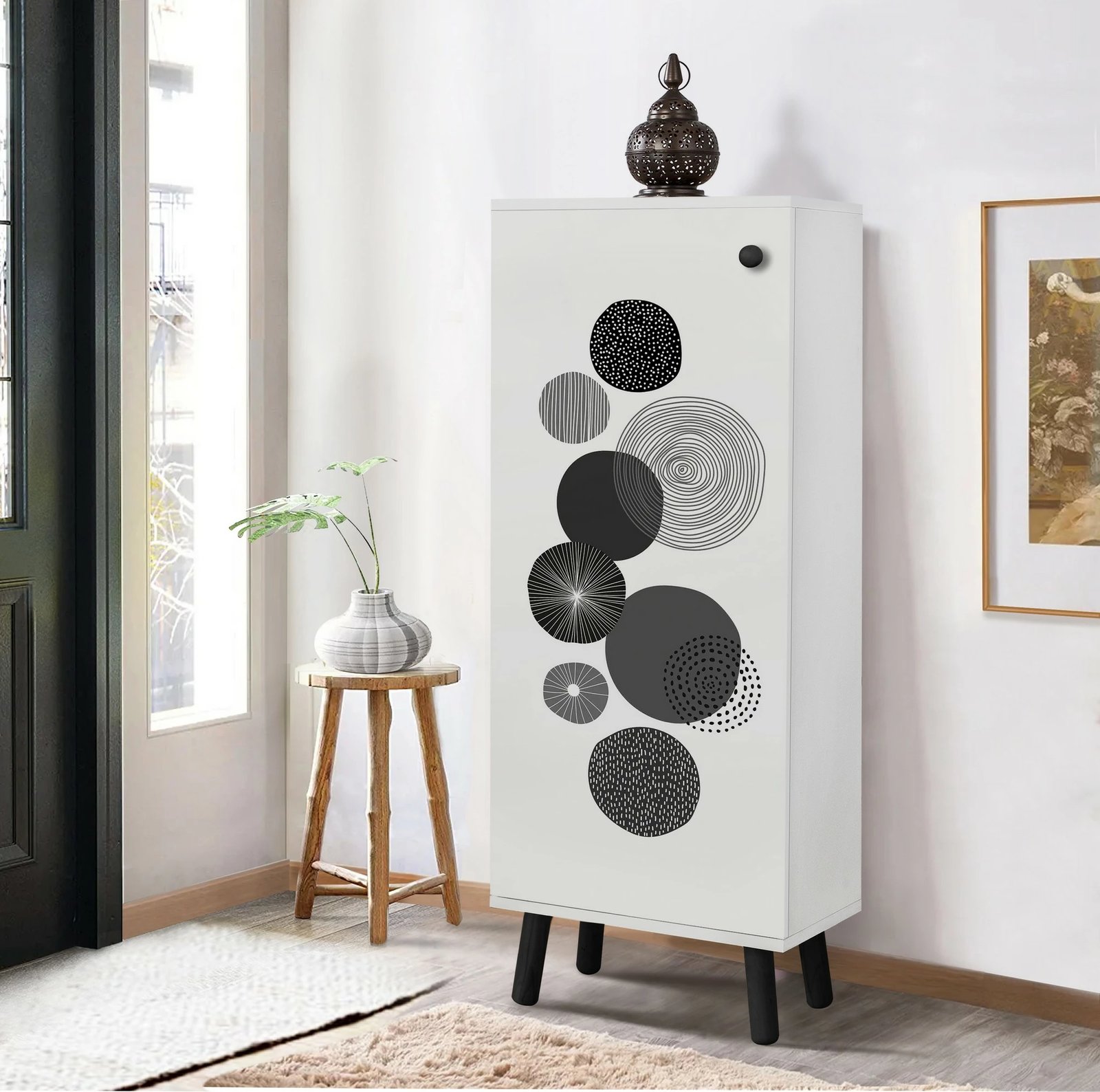 Dollap këpucësh Hanah Home, Vegas - SB 941, bardhë e zi