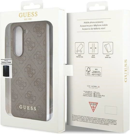 Mbështjellës Guess GUHCZFD5GF4GBR 4G Charms për Samsung Galaxy Z Fold5, Kafe