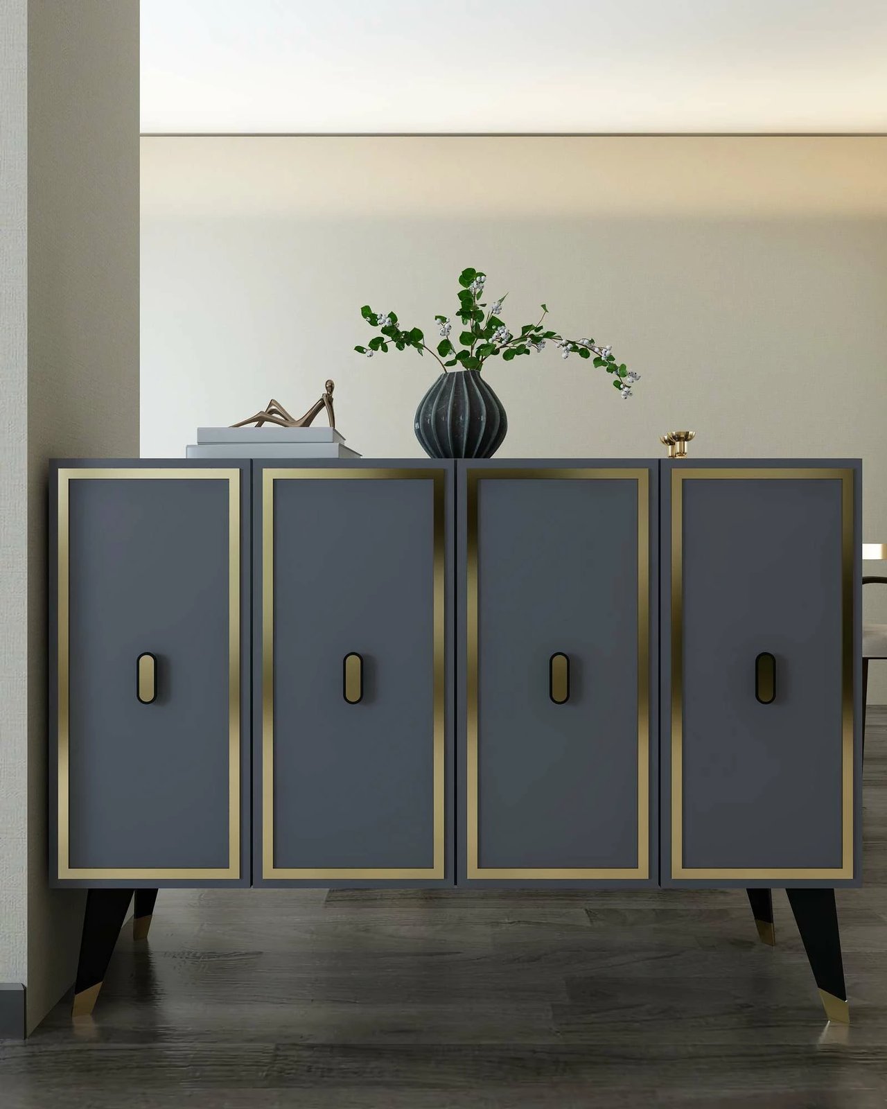 Konsol Skye Decor, anthracite, e zezë, ari, 8173KM-32