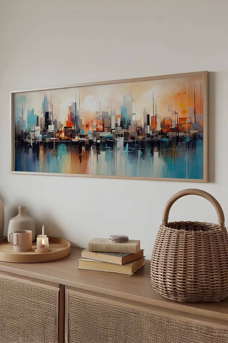 Pikturë dekorative me kornizë, Wallity, Artsmdfyty19-3370, shumëngjyrëshe, 33x70cm