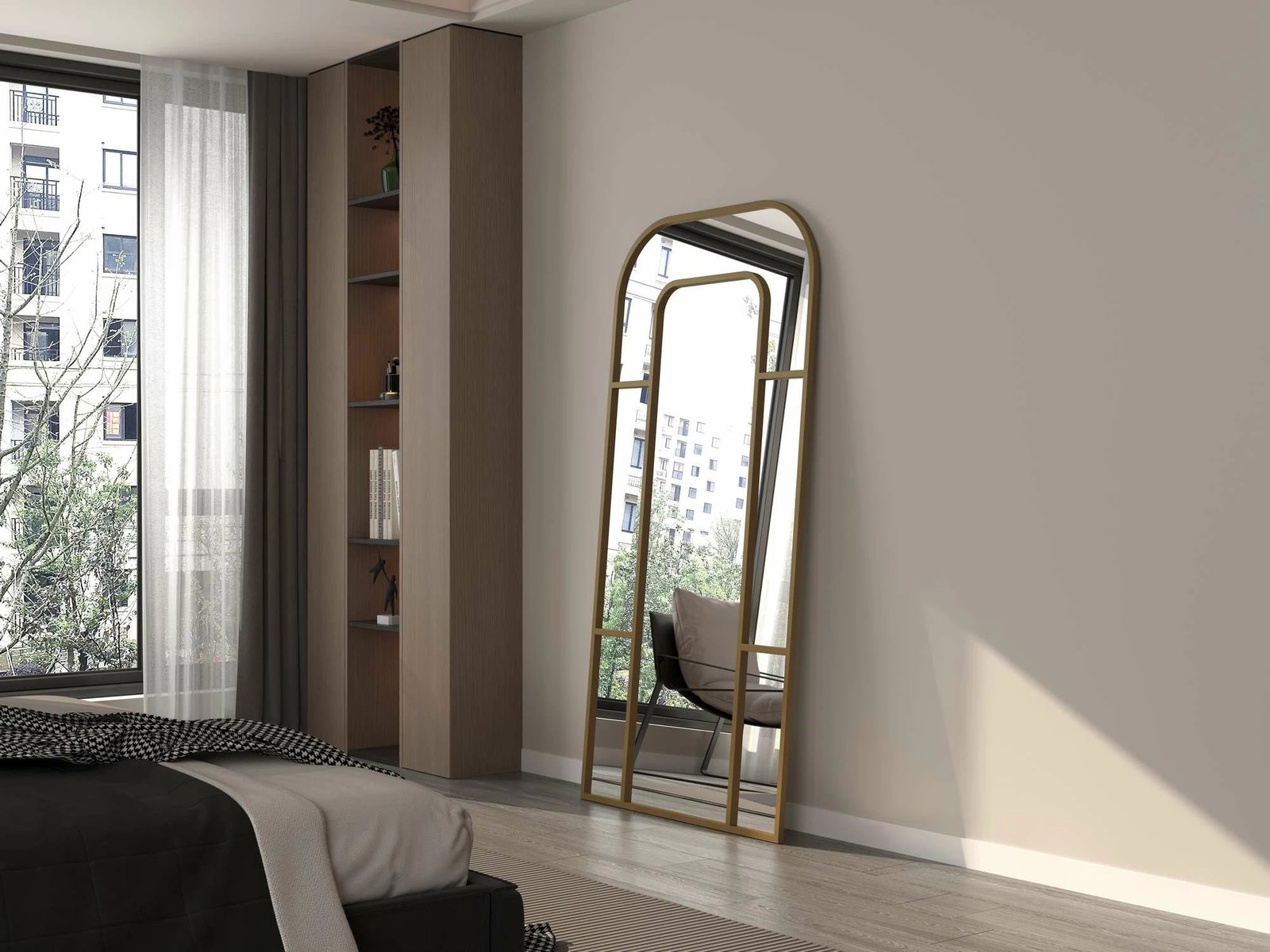 Pasqyrë e gjatë Cheval, ngjyrë ari, Skye Decor