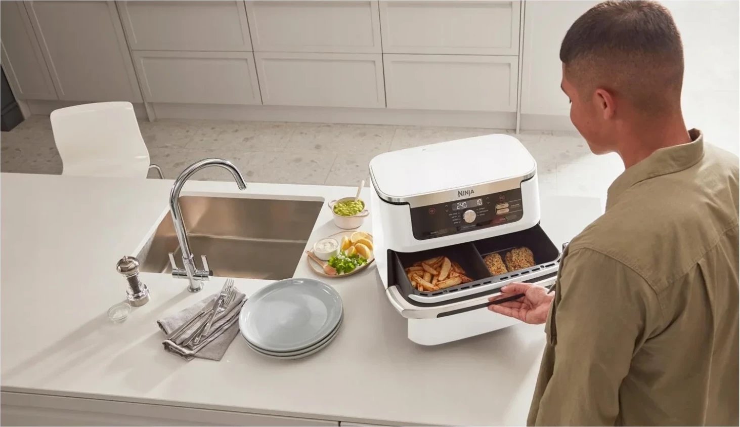 Fritezë Ninja AF500EU, e bardhë