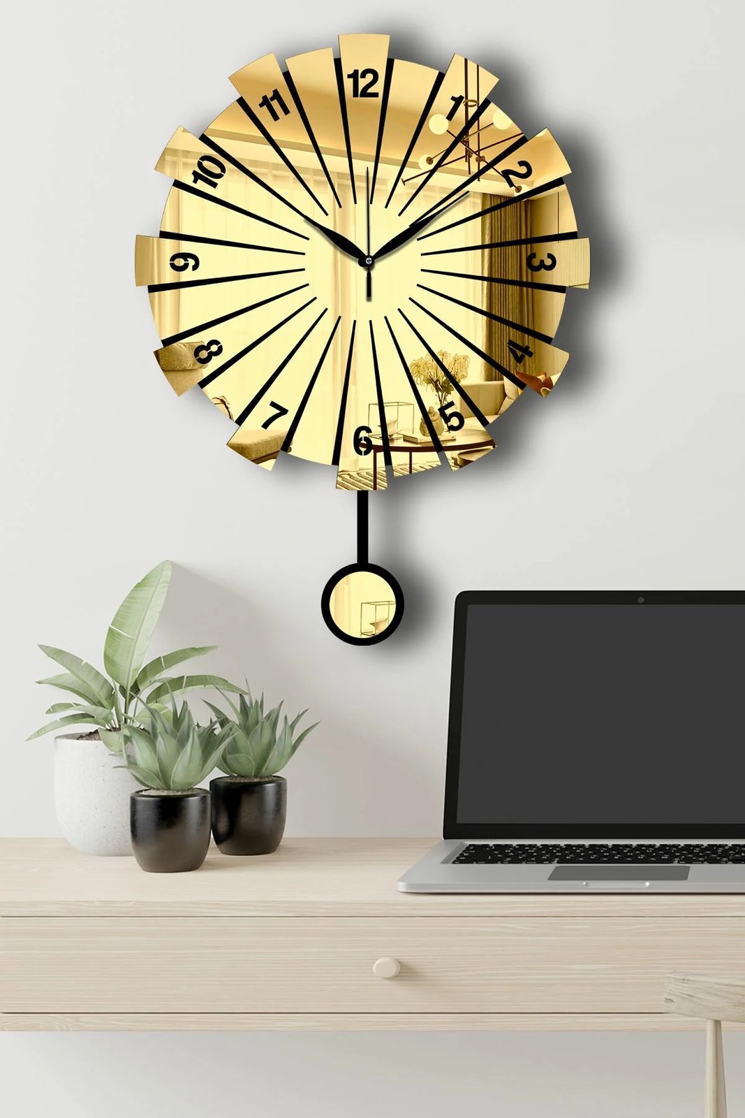 Orë muri dekorative Wallity, ngjyrë ari, Vlnt111Al