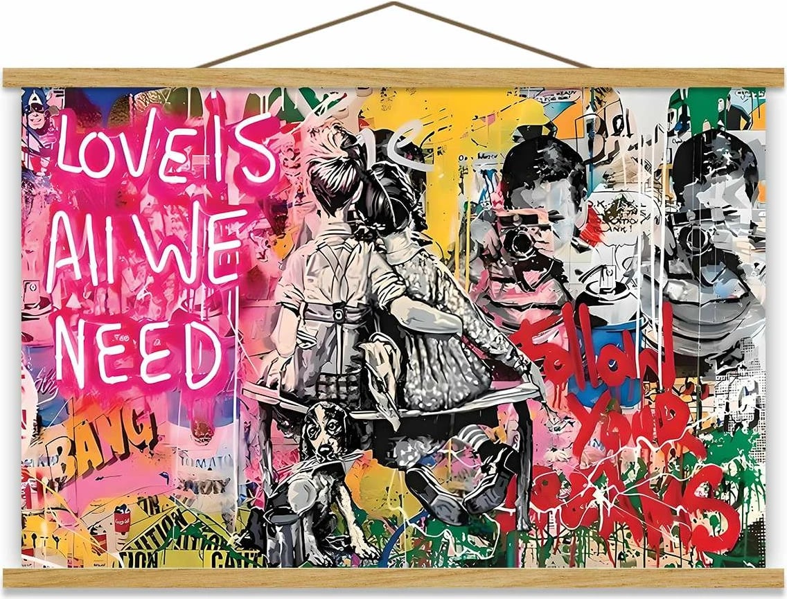 Pikturë dekorative me kornizë, shumëngjyrëshe, MRG64, 50x70cm