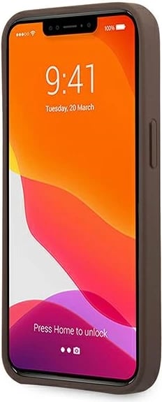 Mbështjellës Guess GUHCP13M4GMGBR për iPhone 13, 6.1", hardcase, kafe