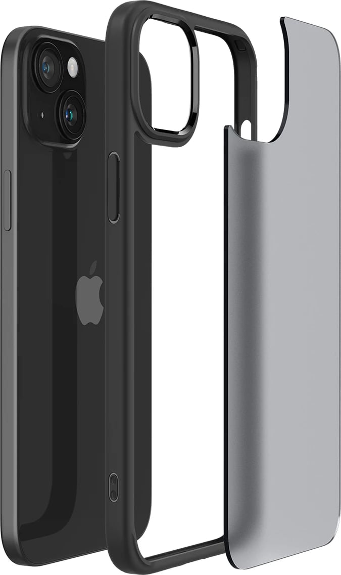 Mbështjellës Spigen Ultra Hybrid për iPhone 15 Plus, zi
