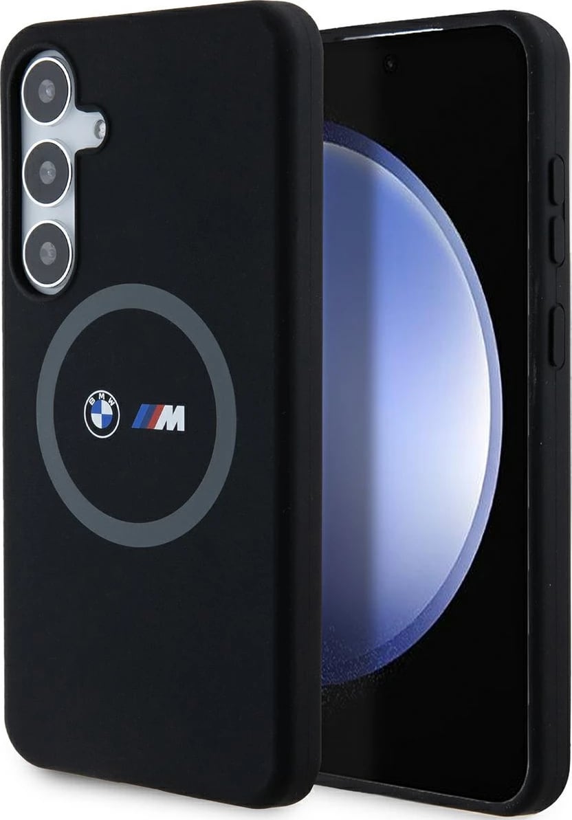 Mbështjellës BMW M Silicone Printed Ring MagSafe për Samsung Galaxy S24+, i zi