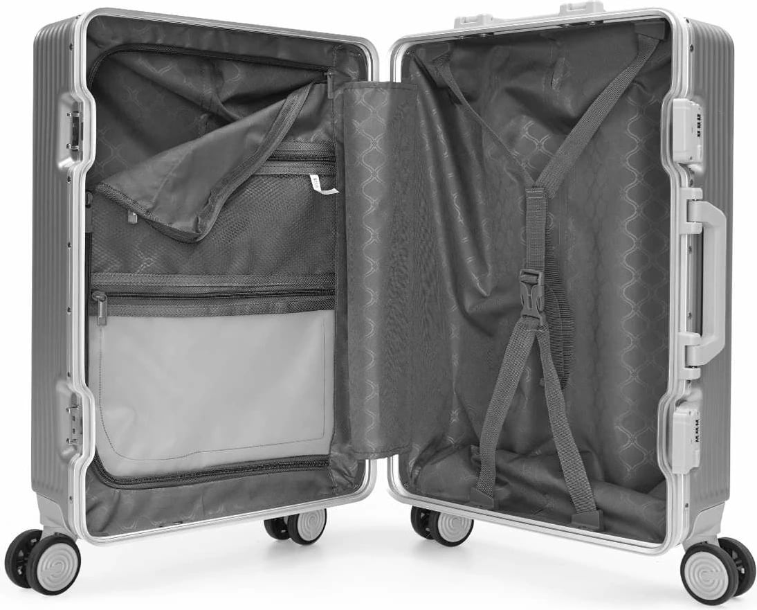Valixhe udhëtimi Zoozie Bags, kornizë alumini, ngjyrë argjendi, ALC-625