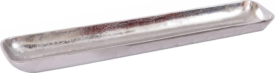 Tabak dekorativ ZACK, alumin, argjend, 40x16x4cm