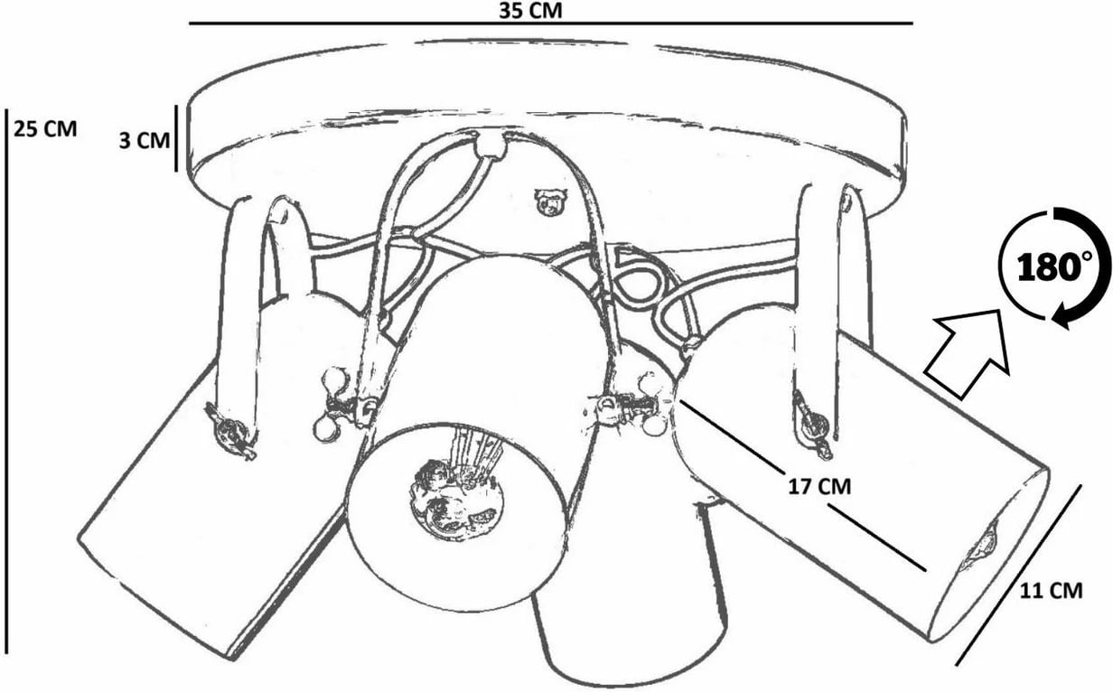 Llambadar Opviq, 8995-4, ngjyrë e zezë dhe ari