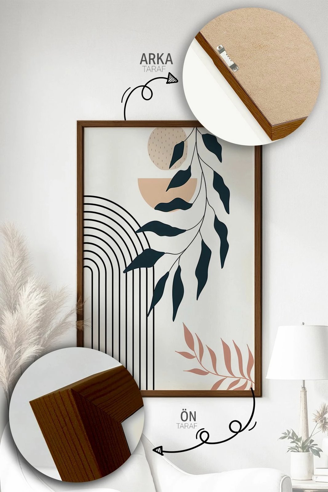 Pikturë dekorative me kornizë (3 copë), Wallity, Artvmodel30-Kahve