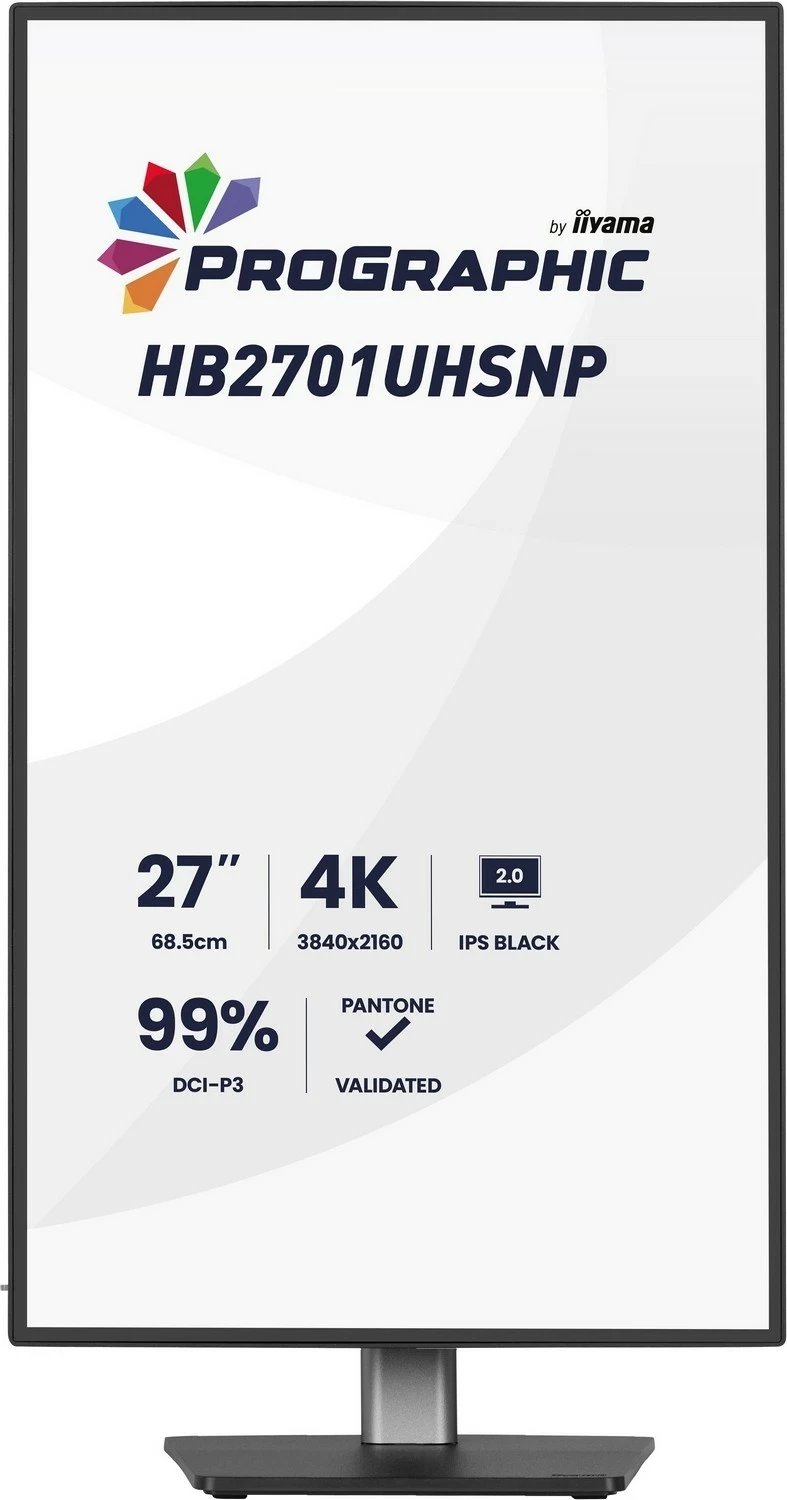 Monitor iiyama ProGraphic HB2701UHSNP-B1, IPS, 4K, USB-C PW96W, 27 inch, zi