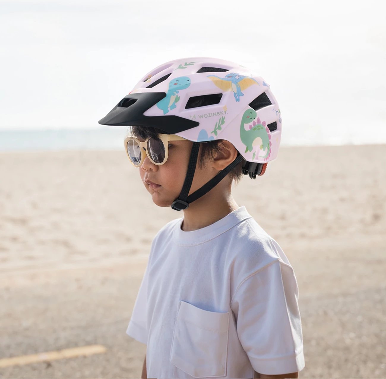 Helmetë biçiklete MTB për fëmijë, Wozinsky, HT-45RS, me vizore të heqshme, rregullim 360°, S 52-56 cm, rozë