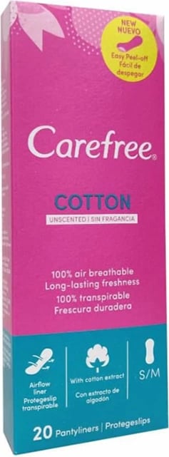 Pantyliners Carefree Cotton unisex 20 copë