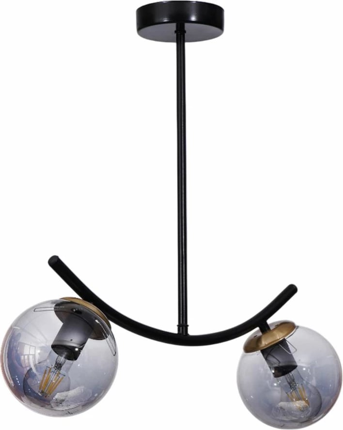 Llambë tavani Opviq, 9010-7, metal dhe xham, gri e zezë Llambë tavani Opviq, 9010-7, metal dhe xham, gri e zezë