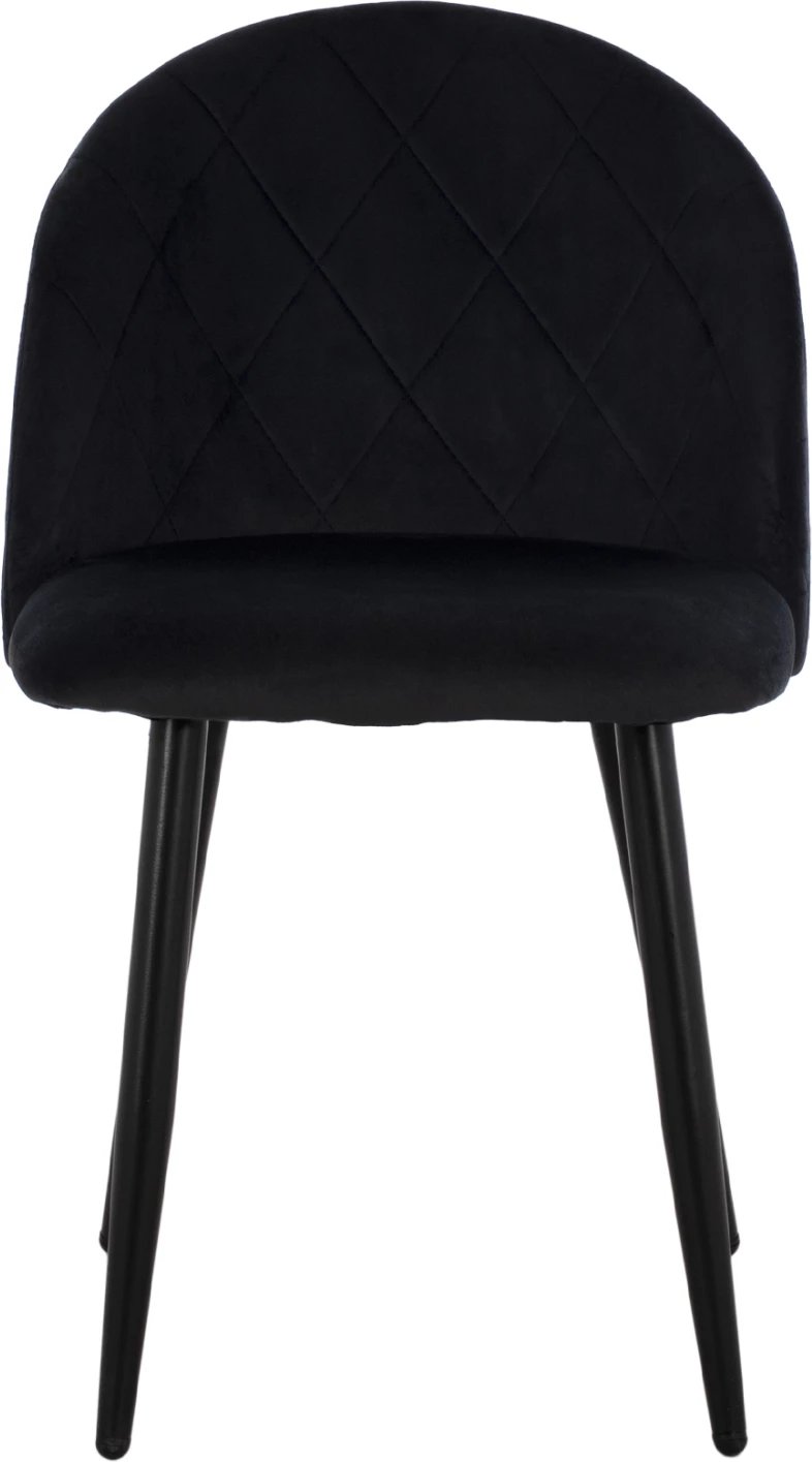 Karrige ODED me këmbë metalike të zeza & kadife të zezë FH8731.14 45x52x77 cm, set prej 4 copë