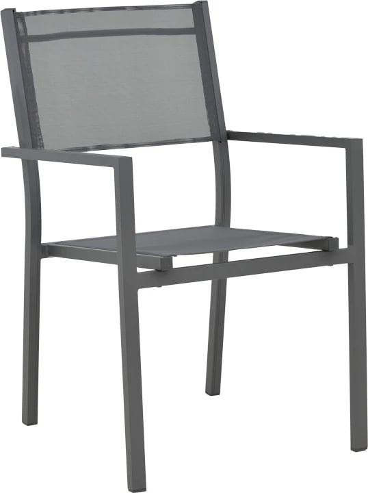 Tavolinë me karrige për terasë Appa-Moly, alumin dhe dru kompensat, ngjyrë antracit, set prej 5 pjesësh, Φ120x74cm