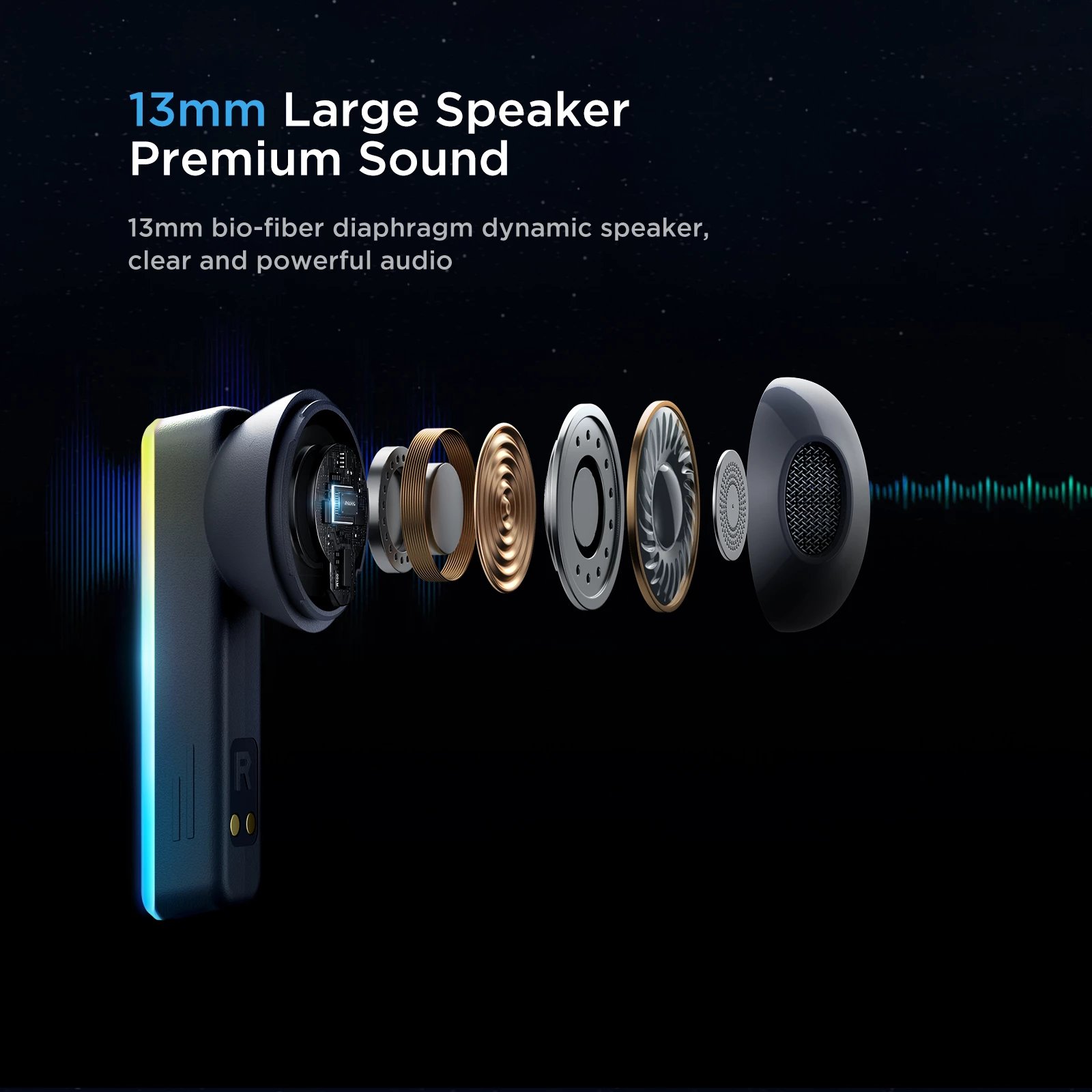Kufje wireless TWS Joyroom JR-TC1 IceLens Series, Bluetooth 5.3, me ndriçim LED, të bardha