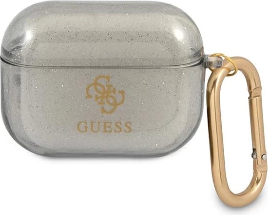 Mbështjellës Guess GUAPUCG4GK për AirPods Pro, Glitter, i zi
