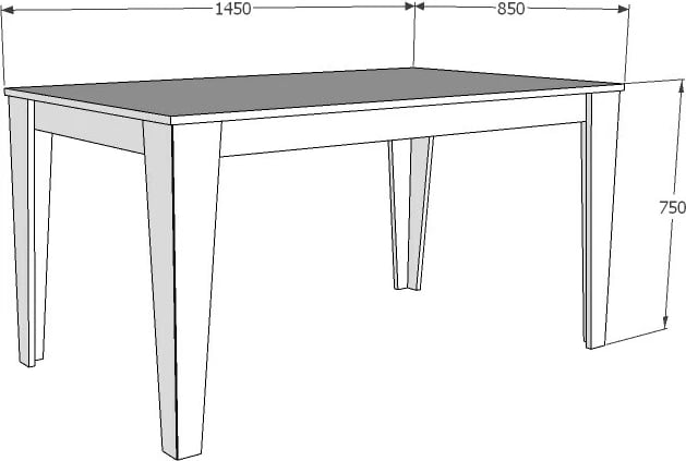 Tavolinë ngrënieje, Skye Decor, ngjyrë e zezë, efekt mermeri