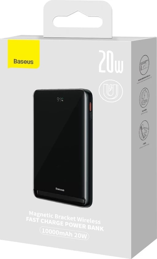 Powerbank Baseus Magnetic Bracket PPCX000203, 10000mAh, MagSafe, 20W, me kabllo USB-C 0.5m, Kaltër e errët
