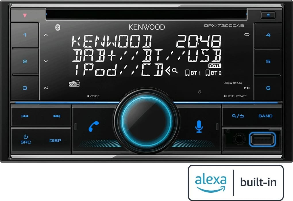 Radio makine Kenwood DPX-7300DAB, 2 DIN, Bluetooth, DAB+, CD, USB, E zezë