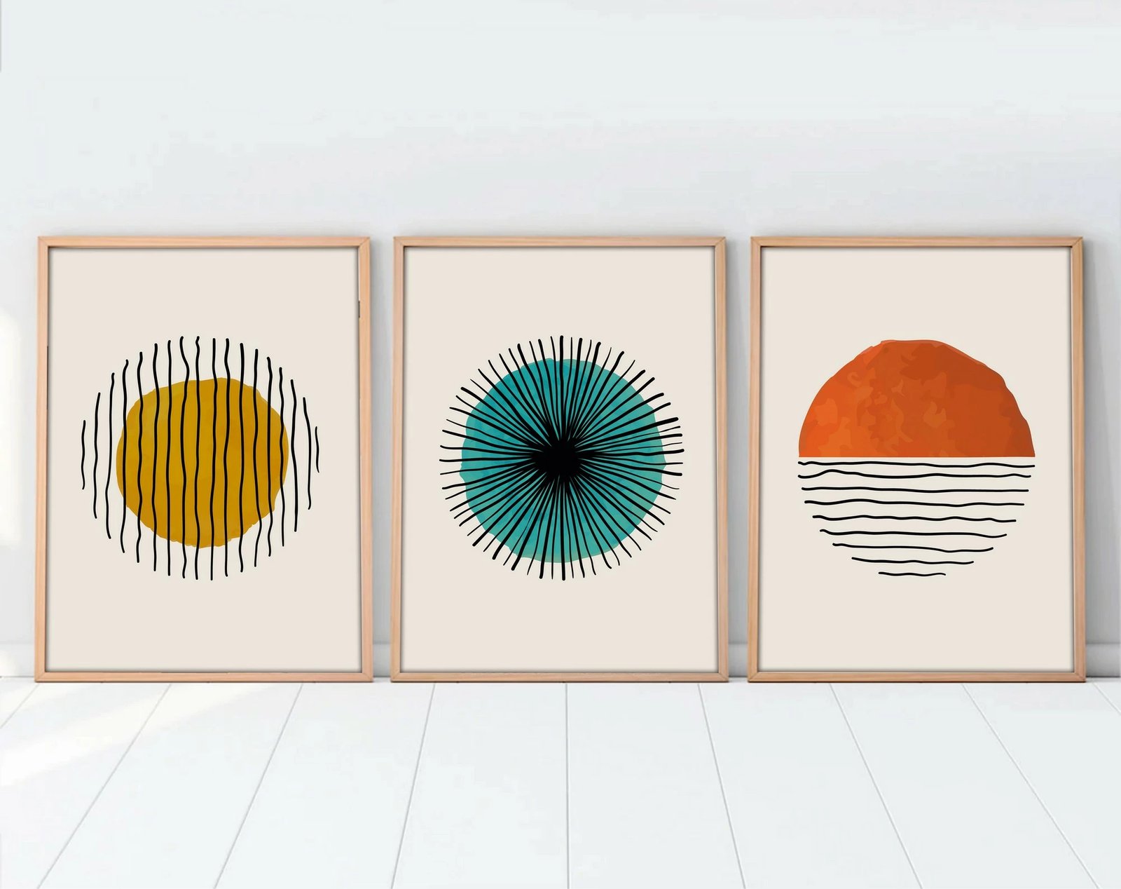 Pikturë dekorative me kornizë MDF (3 copë), Wallity, Huhu12, 30x40cm