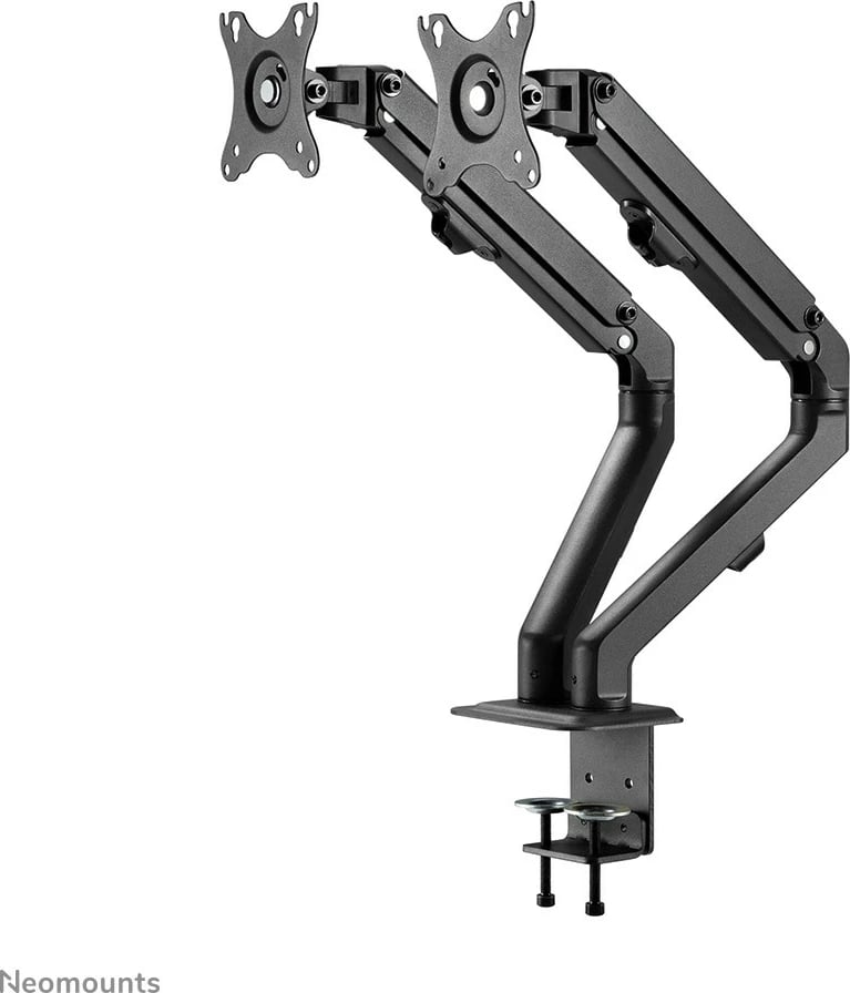 Kasë monitori Neomounts FPMA-D650DBLACK, për 2 ekrane, 17-27 inç, rregullim lartësie, ngjyrë e zezë