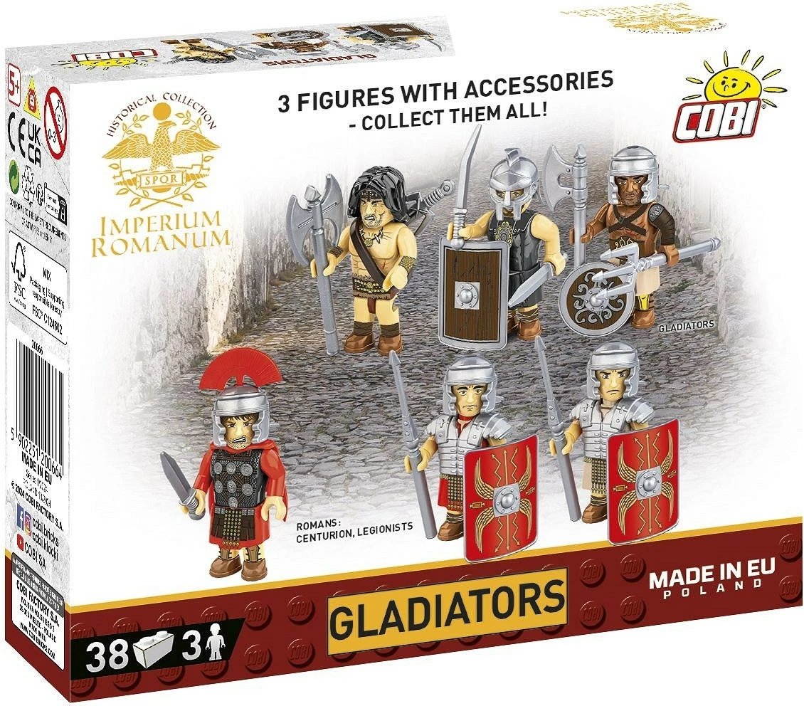 Set lodrash ndërtuese Cobi Klocki Imperium Romanum Gladiatorzy, 3 figurina, plastikë