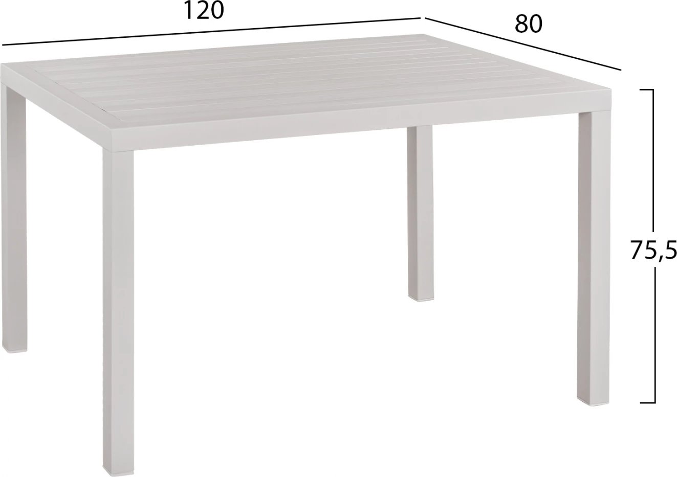 Tavolinë alumini 120x80 e bardhë FH5570.01