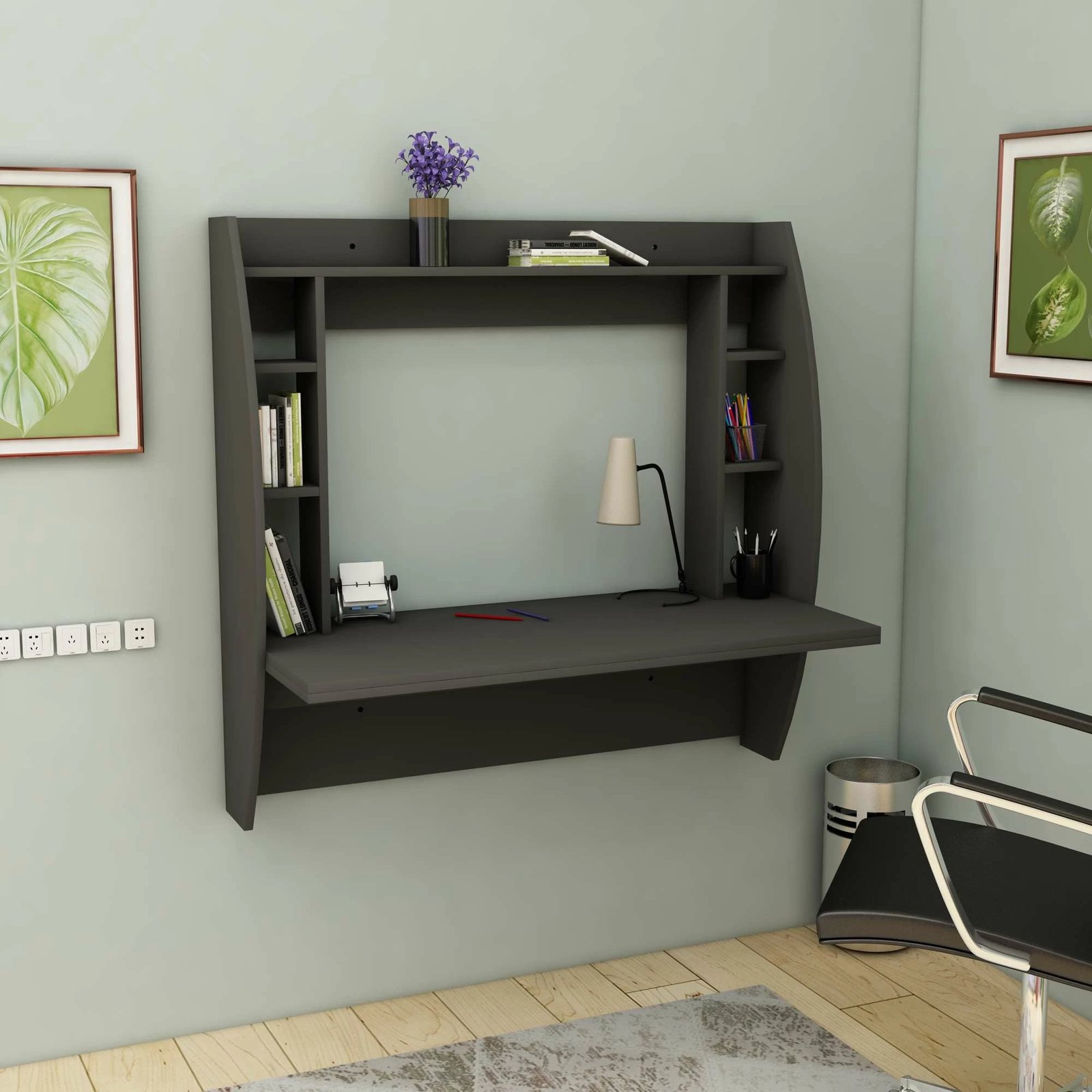 Tavolinë pune Hanah Home, Buğlem, ngjyrë antracit