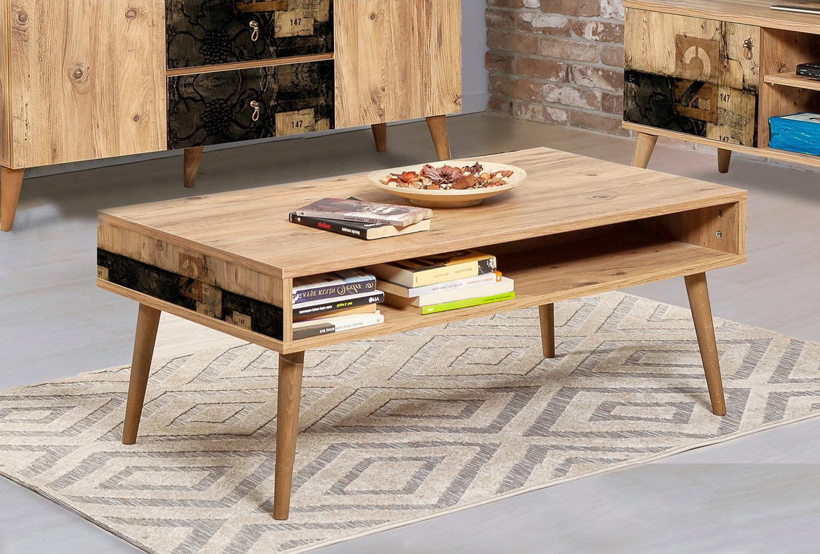 Tavolinë kafeje Hanah Home, Viva - 764, ngjyrë Atlantic Pine, 2 nivele