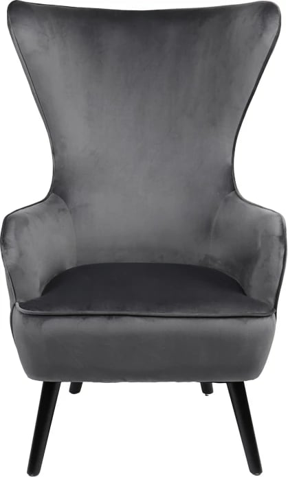 Berzer Byfon, kadife anthracite, këmbë druri gome, ngjyrë zezë, 76x83x117cm