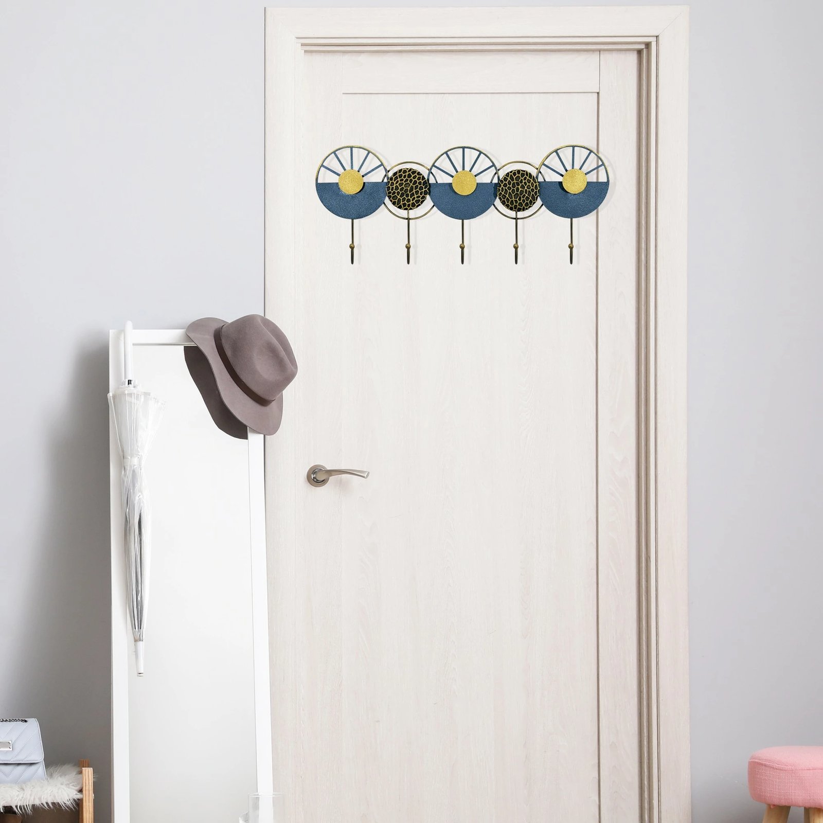 Varëse muri metalike Wallity, Naile, shumëngjyrëshe, 60x23cm