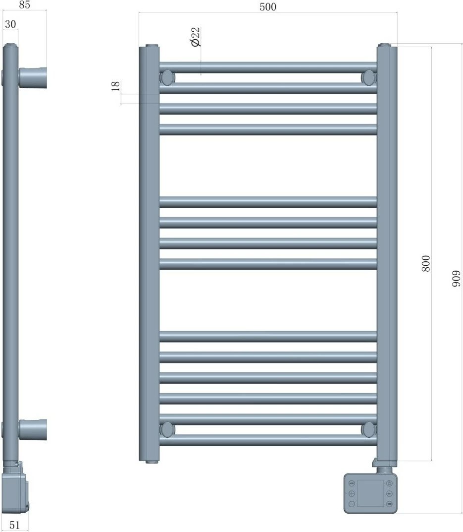 radiator banjo elektrik me LED, Adler AD 7824, 600 W, 50×90 cm, timer 24h, IP24, i bardhë