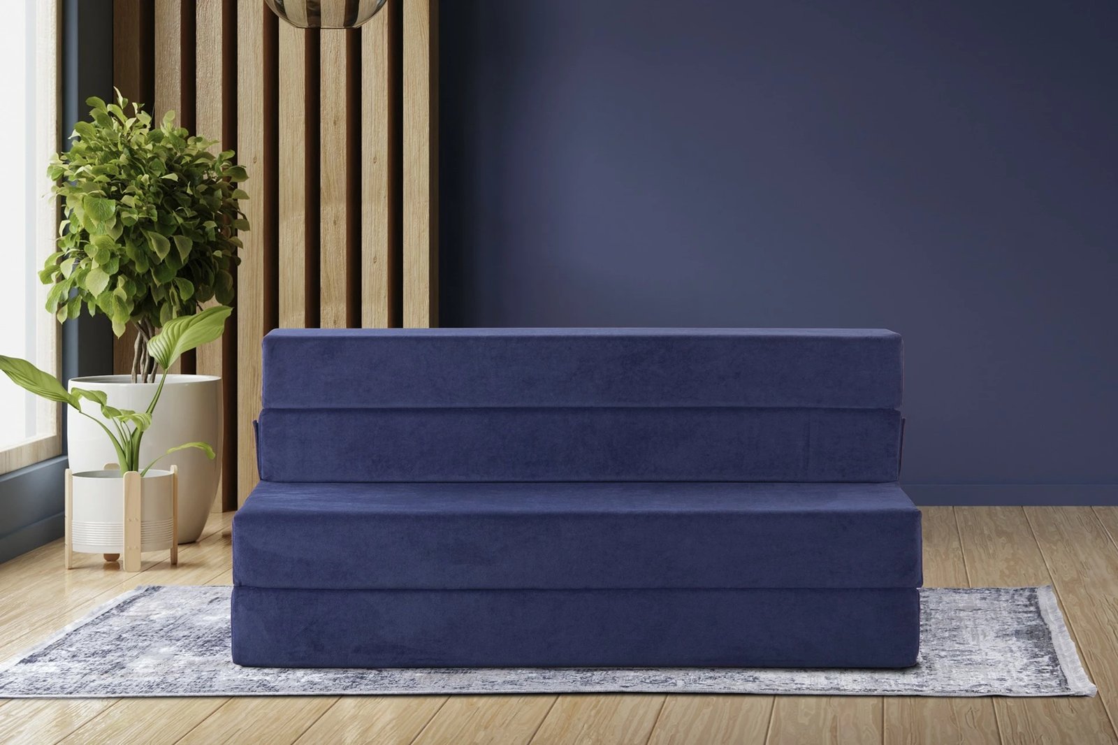 Divan-krevat dy vendësh Valeria, ngjyrë e kaltër, Atelier del Sofa